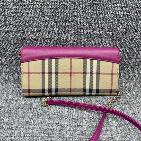 100% Authentic Burberry Henley Pink/Brown Leather Shoulder Bag - Picture 2 of 15